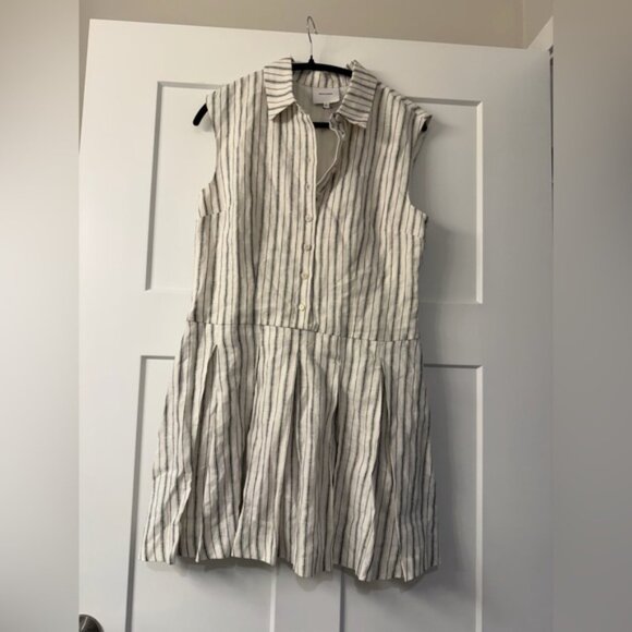 New Reformation Arella Linen Dress in Elsie Stripe - Picture 5 of 10